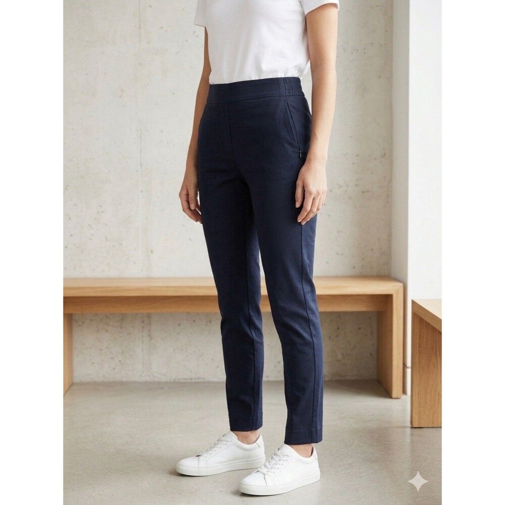 Everlane The Kick Ankle Pants Womens Sz 2 Black Cotton Side Zip Stretch Mid Rise - Picture 1 of 8